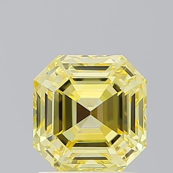 1.84ct Square emerald Lab Grown Diamond (Colour Fancy Vivid Yellow, Clarity VVS1, IGI Certified)