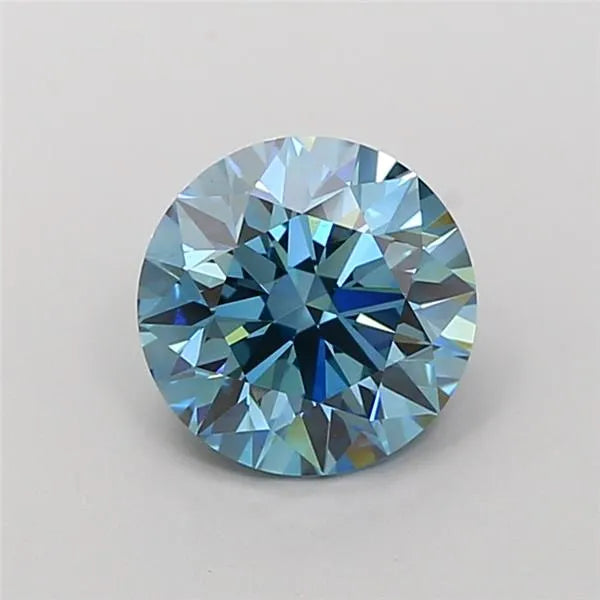 1.86ct Round Lab Grown Diamond (Colour Fancy Vivid Blue, Clarity VS1, Cut ID, IGI Certified)