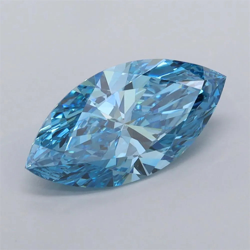 1.87ct Marquise Lab Grown Diamond (Colour Fancy Vivid Blue, Clarity VS1, IGI Certified)