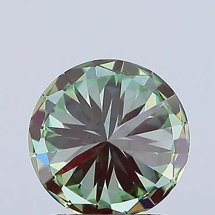 1.88ct Round Lab Grown Diamond (Colour Fancy Vivid Green, Clarity VVS2, Cut ID, IGI Certified)