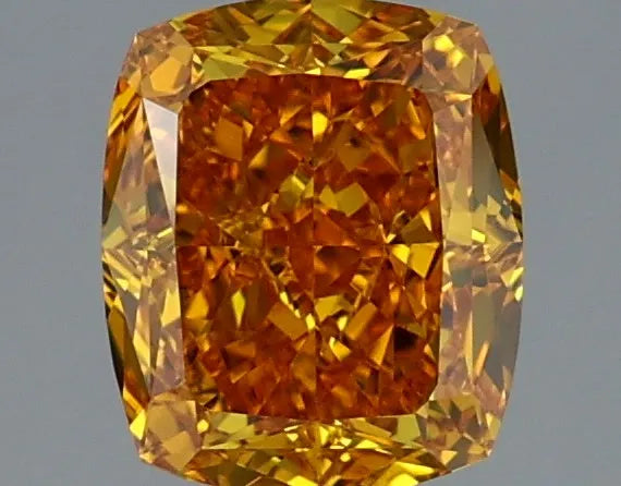 1.89ct Cushion modified Lab Grown Diamond (Colour Fancy Vivid Orangey Yellow, Clarity IF, IGI Certified)