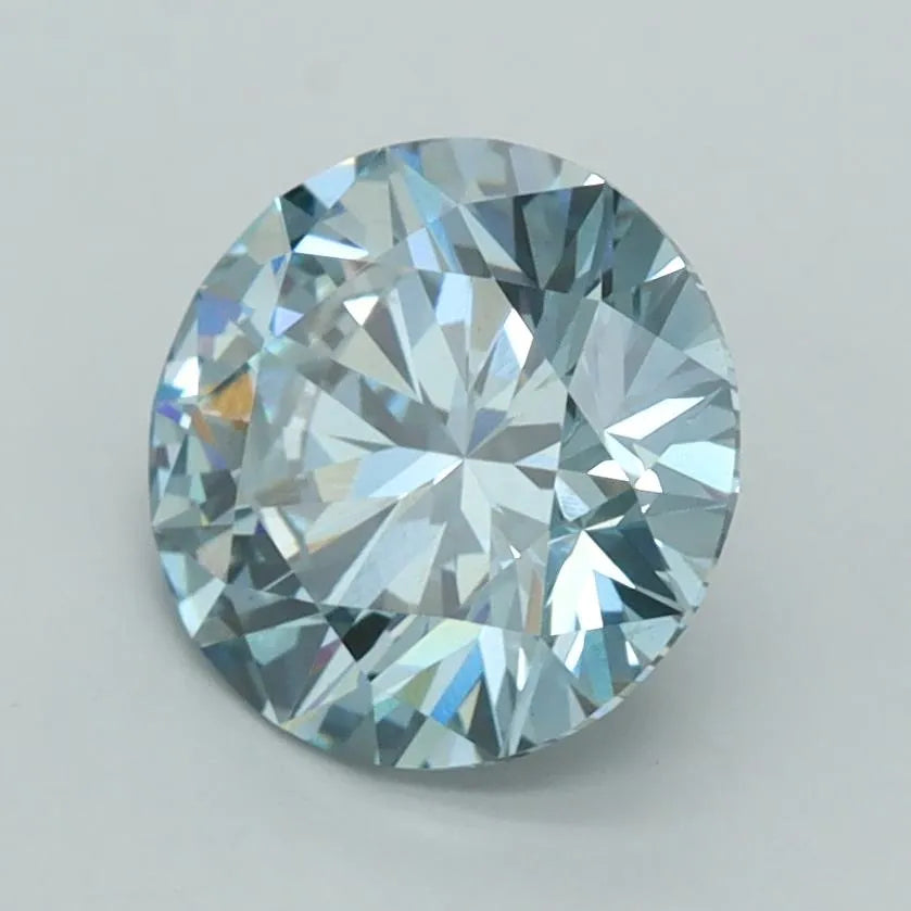 1.92ct Round Lab Grown Diamond (Colour Fancy Intense Blueish Green, Clarity VS2, Cut ID, IGI Certified)