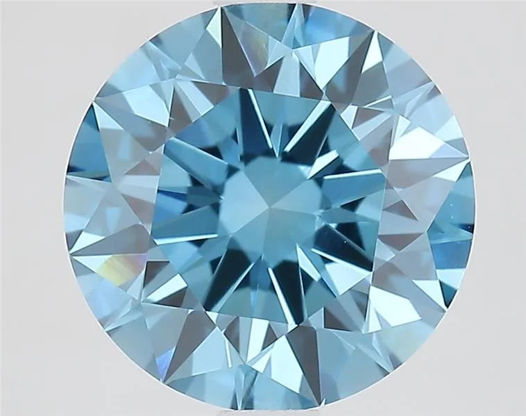 1.92ct Round Lab Grown Diamond (Colour Fancy Vivid Blue, Clarity VVS2, Cut ID, IGI Certified)
