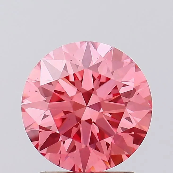 1.92ct Round Lab Grown Diamond (Colour Fancy Vivid Pink, Clarity VS1, Cut ID, IGI Certified)