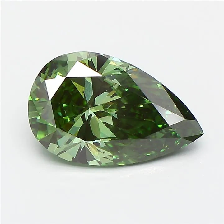 1.93ct Pear Lab Grown Diamond (Colour Fancy Vivid Green, Clarity VS1, IGI Certified)