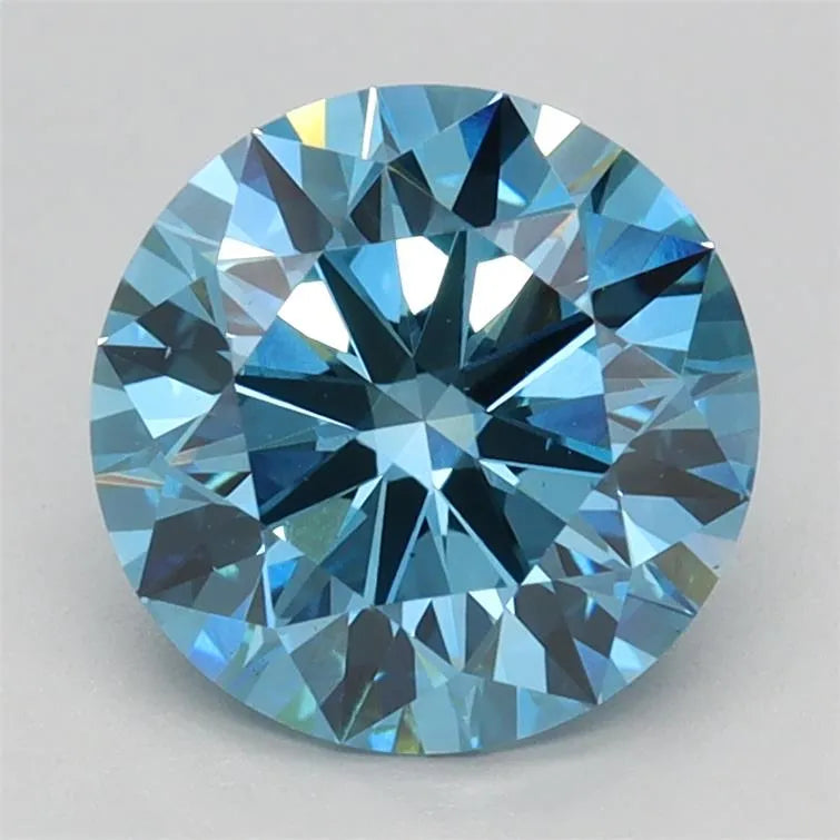 1.93ct Round Lab Grown Diamond (Colour Fancy Vivid Blue, Clarity VS1, Cut ID, IGI Certified)