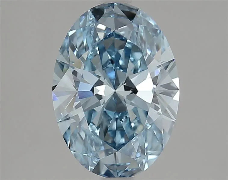1.97ct Oval Lab Grown Diamond (Colour Fancy Vivid Blue, Clarity VS1, IGI Certified)
