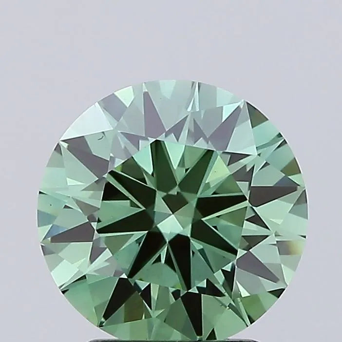 1.97ct Round Lab Grown Diamond (Colour Fancy Vivid Green, Clarity VS1, Cut EX, IGI Certified)