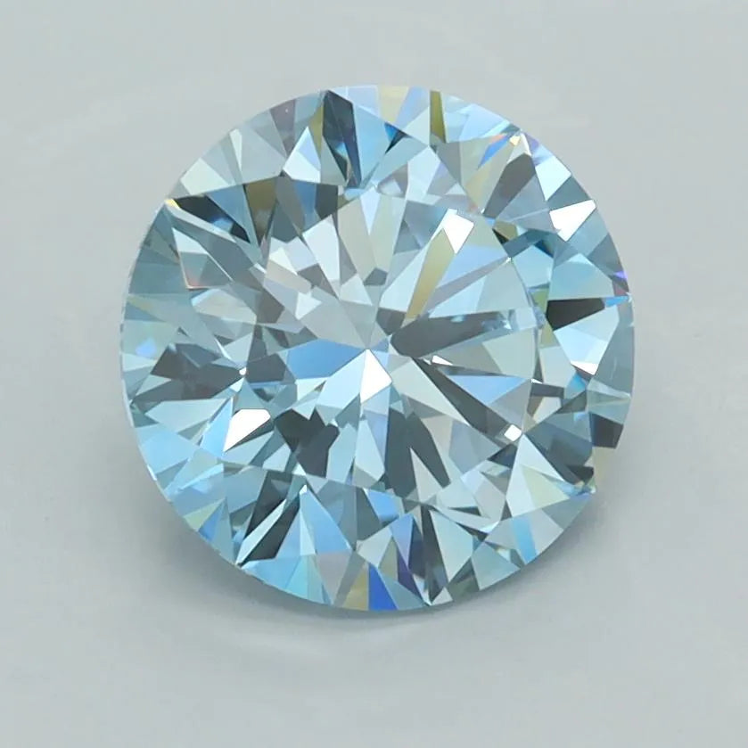 1.98ct Round Lab Grown Diamond (Colour Fancy Vivid Blue, Clarity VS1, Cut ID, IGI Certified)