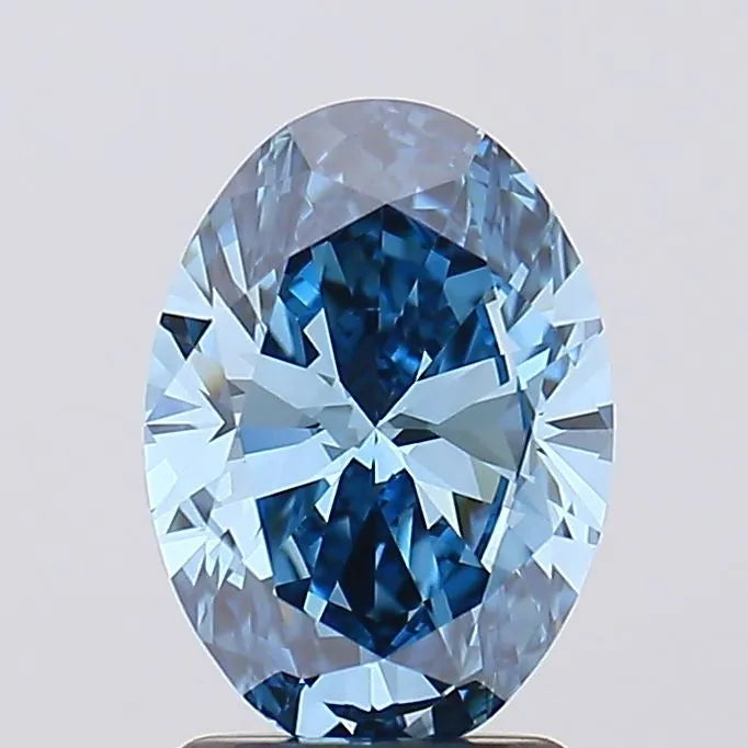 1.99ct Oval Lab Grown Diamond (Colour Fancy Vivid Blue, Clarity VS1, IGI Certified)