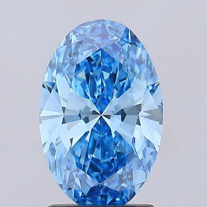 1.99ct Oval Lab Grown Diamond (Colour Fancy Vivid Blue, Clarity VS2, IGI Certified)