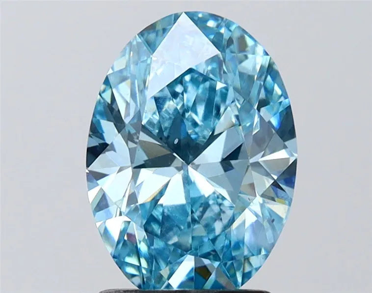1.99ct Oval Lab Grown Diamond (Colour Fancy Vivid Blue, Clarity VS2, IGI Certified)