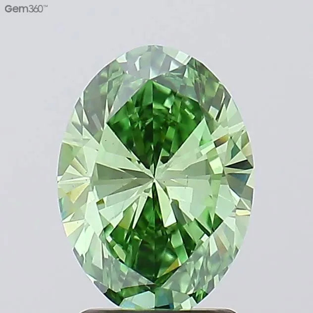 1.99ct Oval Lab Grown Diamond (Colour Fancy Vivid Green, Clarity VS1, IGI Certified)