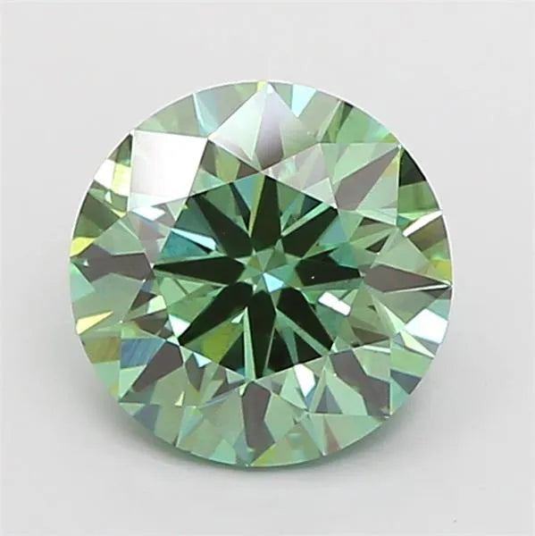 1.99ct Round Lab Grown Diamond (Colour Fancy Vivid Green, Clarity SI1, Cut ID, IGI Certified)