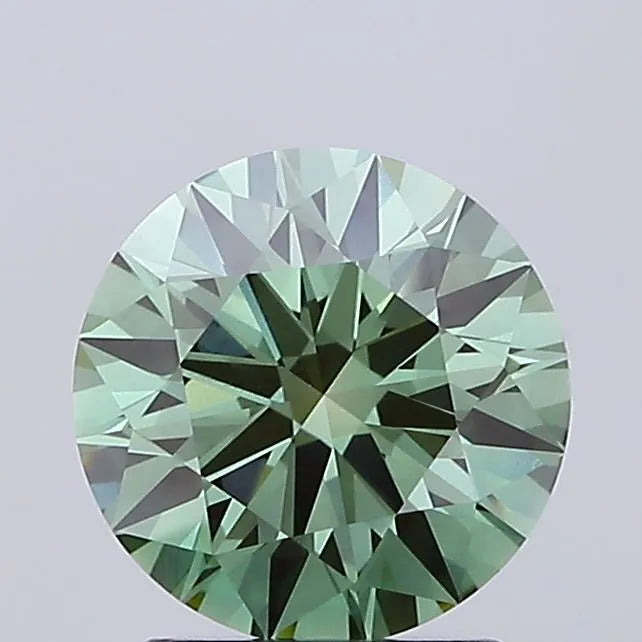 1.99ct Round Lab Grown Diamond (Colour Fancy Vivid Green, Clarity VS1, Cut ID, IGI Certified)