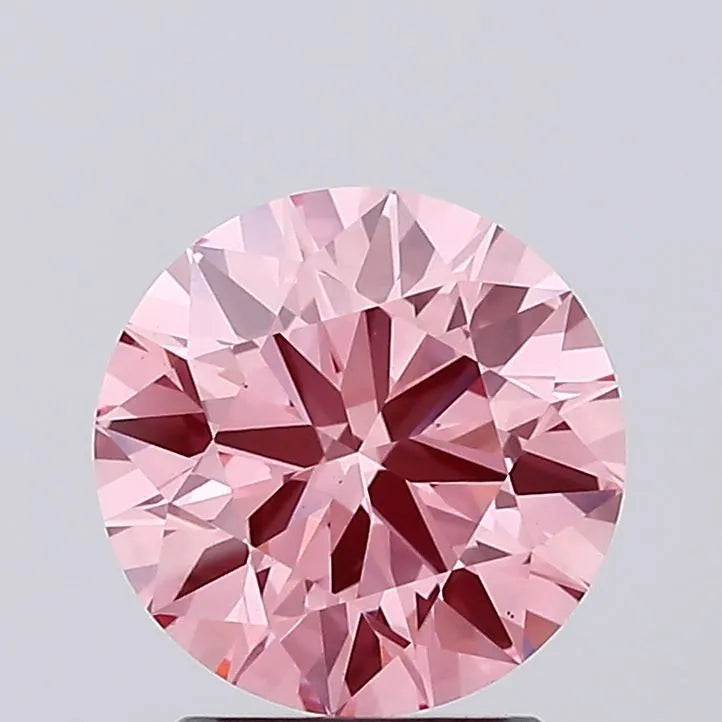 1.99ct Round Lab Grown Diamond (Colour Fancy Vivid Pink, Clarity VS1, Cut ID, IGI Certified)