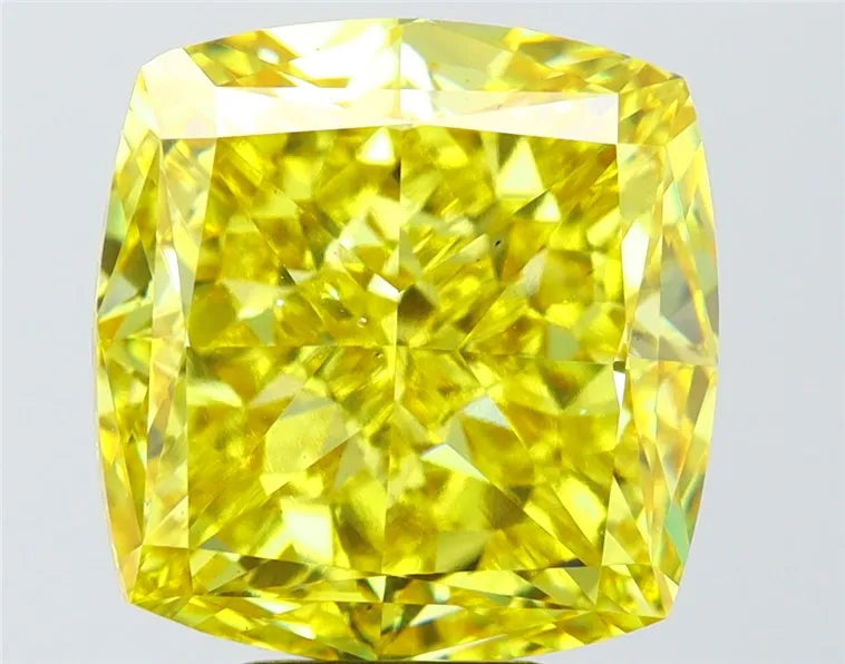 10.00ct Cushion modified Lab Grown Diamond (Colour Fancy Vivid Yellow, Clarity VS1, IGI Certified)