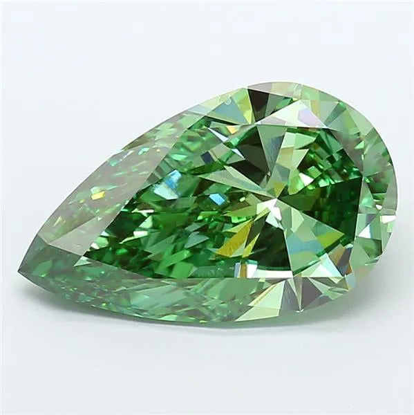 10.00ct Pear Lab Grown Diamond (Colour Fancy Vivid Green, Clarity VS2, IGI Certified)
