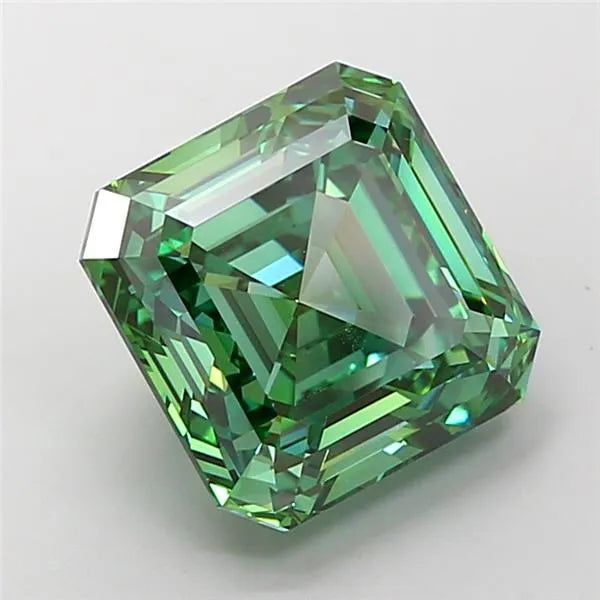 10.03ct Square emerald Lab Grown Diamond (Colour Fancy Vivid Green, Clarity VVS2, IGI Certified)