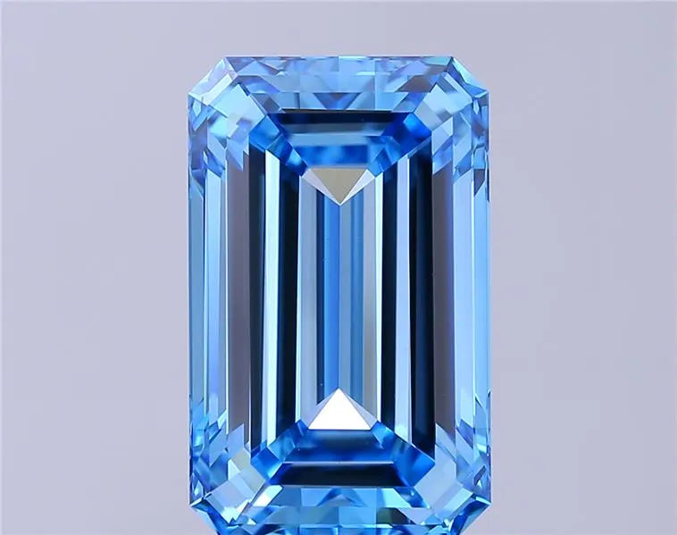10.04ct Emerald Lab Grown Diamond (Colour Fancy Vivid Blue, Clarity VVS2, IGI Certified)