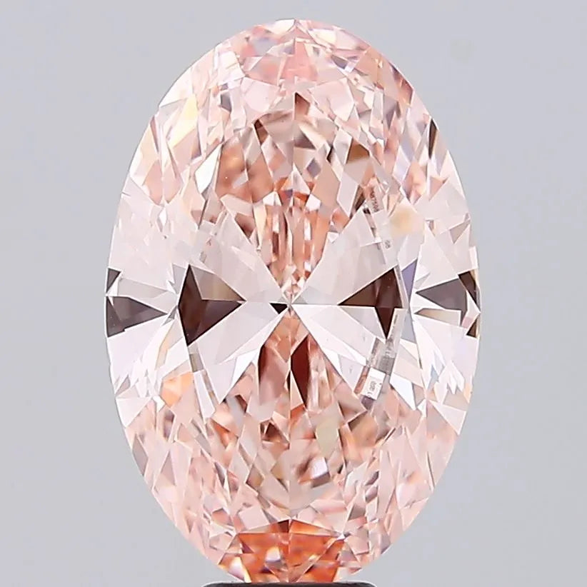 10.06ct Oval Lab Grown Diamond (Colour Fancy Intense Orangey Pink, Clarity VVS2, IGI Certified)