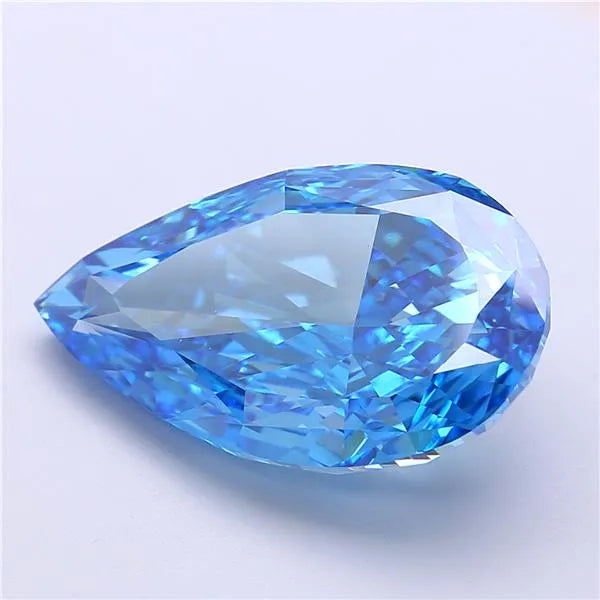 10.09ct Pear Lab Grown Diamond (Colour Fancy Vivid Blue, Clarity VVS2, IGI Certified)