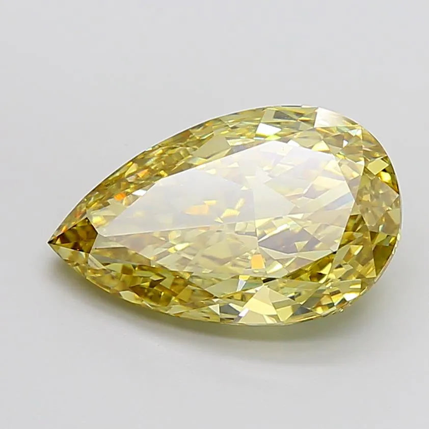 10.10ct Pear Lab Grown Diamond (Colour Fancy Vivid Yellow, Clarity VS1, Uncertified)