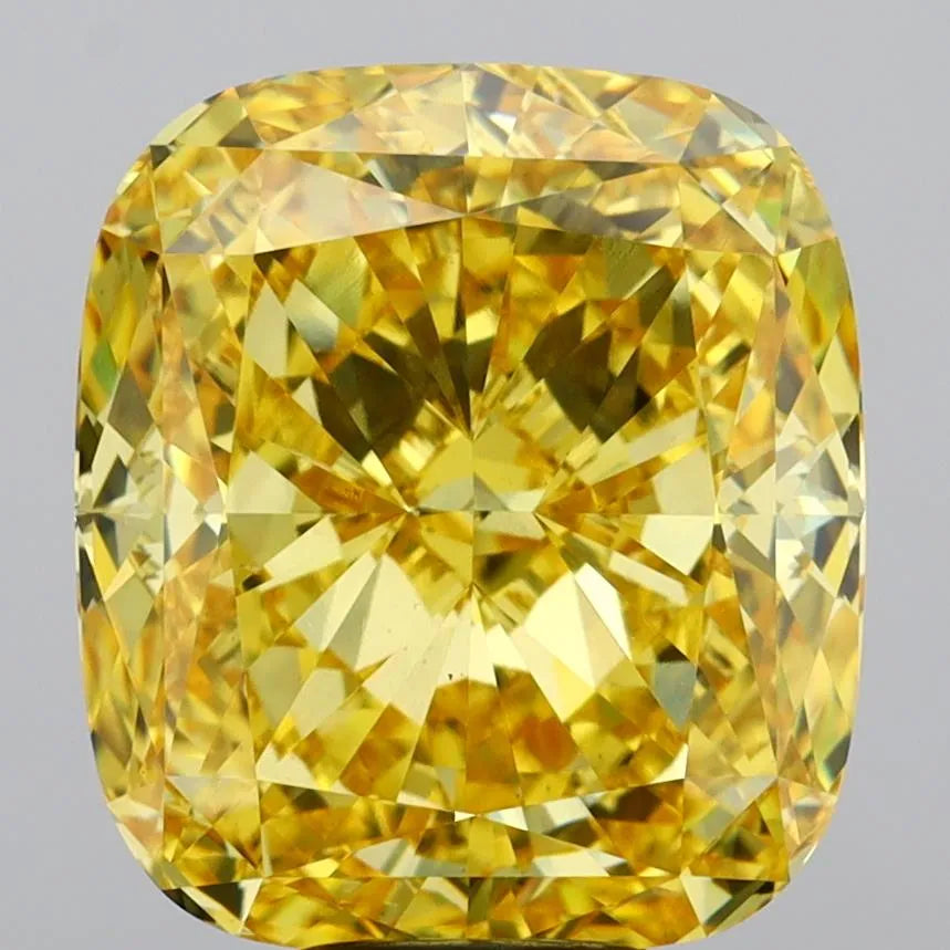 10.13ct Cushion modified Lab Grown Diamond (Colour Fancy Vivid Yellow, Clarity VS1, IGI Certified)