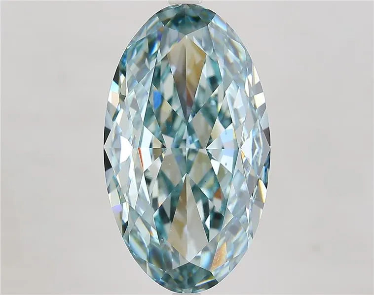 10.61ct Oval Lab Grown Diamond (Colour Fancy Intense Blue Green, Clarity VS1, IGI Certified)