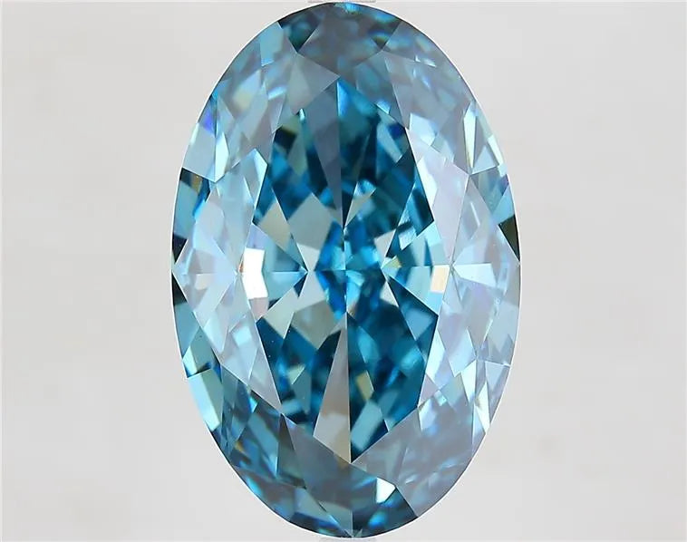 10.73ct Oval Lab Grown Diamond (Colour Fancy Vivid Blue, Clarity VS1, IGI Certified)