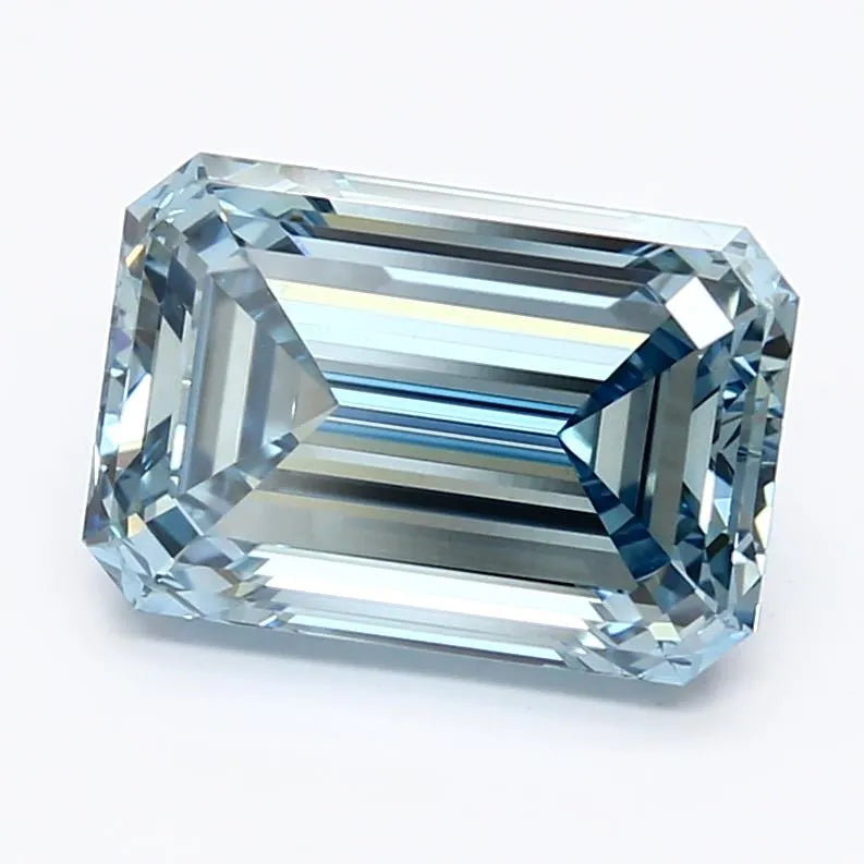 3.00ct Emerald Lab Grown Diamond (Colour Fancy Vivid Blue, Clarity VS1, IGI Certified)