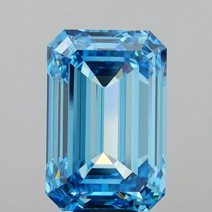 11.03ct Emerald Lab Grown Diamond (Colour Fancy Vivid Blue, Clarity VS1, IGI Certified)