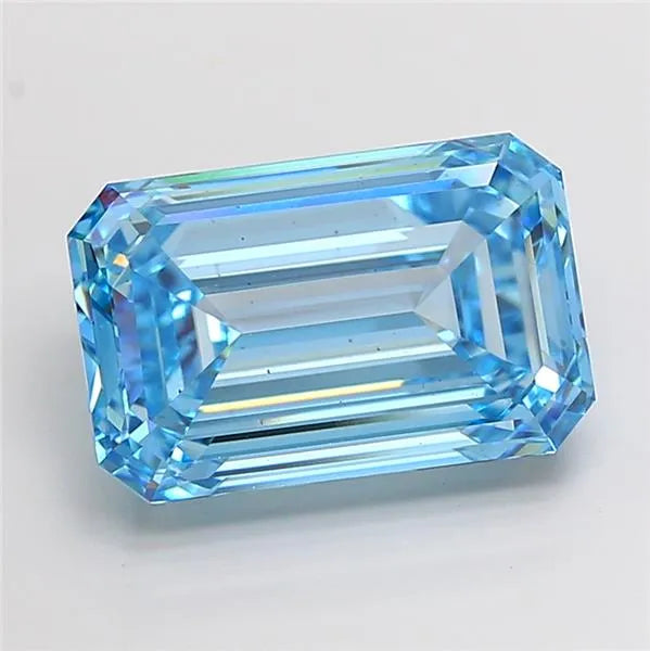 11.04ct Emerald Lab Grown Diamond (Colour Fancy Vivid Blue, Clarity VS2, IGI Certified)