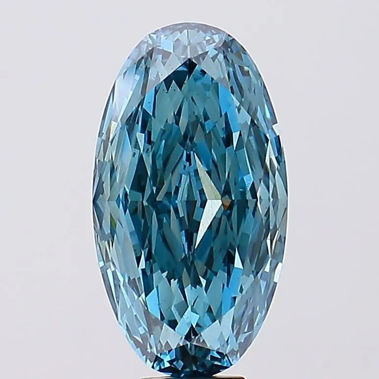 11.05ct Oval Lab Grown Diamond (Colour Fancy Vivid Blue, Clarity VVS2, IGI Certified)