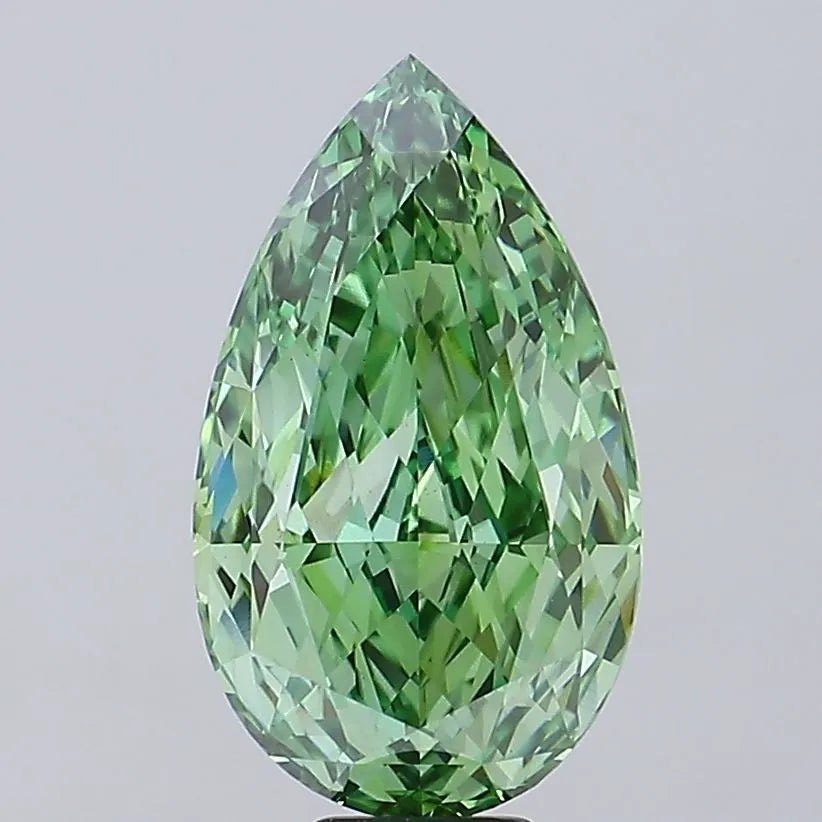 11.46ct Pear Lab Grown Diamond (Colour Fancy Vivid Green, Clarity VS1, IGI Certified)