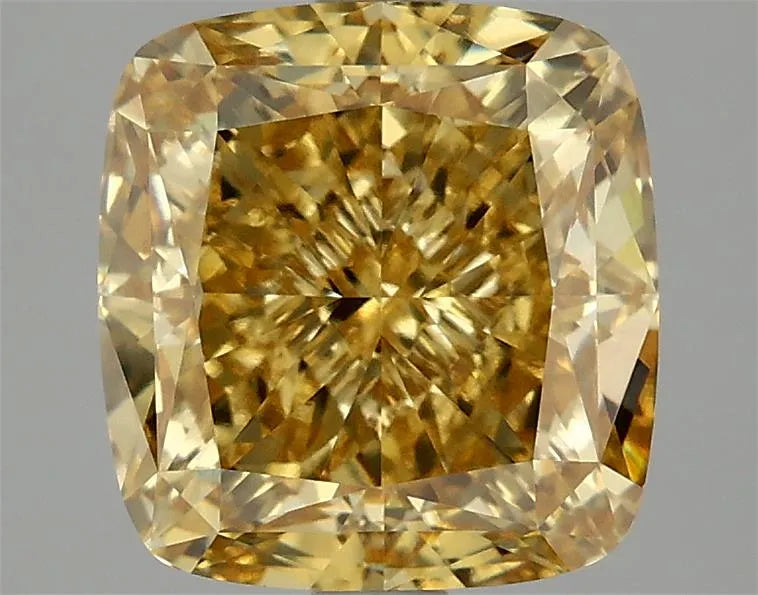 4.09ct Cushion modified Lab Grown Diamond (Colour Fancy Vivid Yellow, Clarity VVS2, IGI Certified)