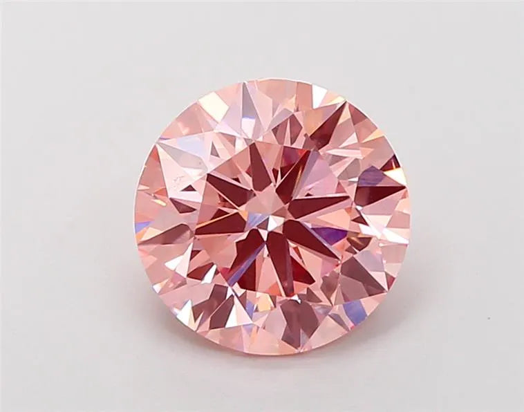 2.74ct Round Lab Grown Diamond (Colour Fancy Vivid Pink, Clarity VVS2, Cut ID, IGI Certified)
