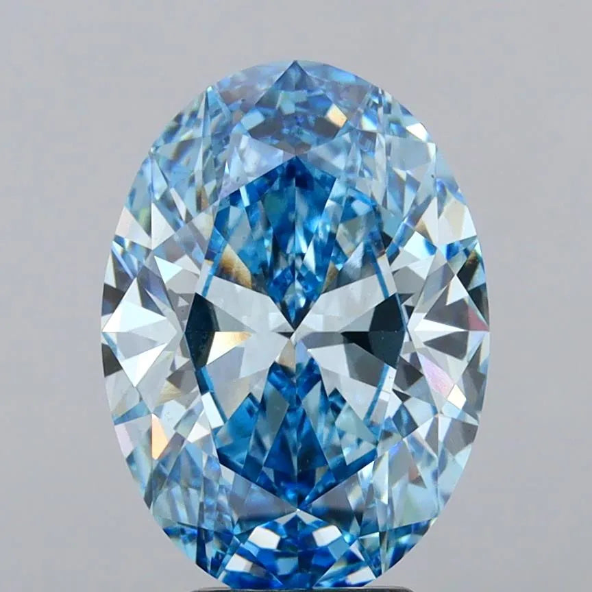 5.05ct Oval Lab Grown Diamond (Colour Fancy Vivid Blue, Clarity VS1, IGI Certified)