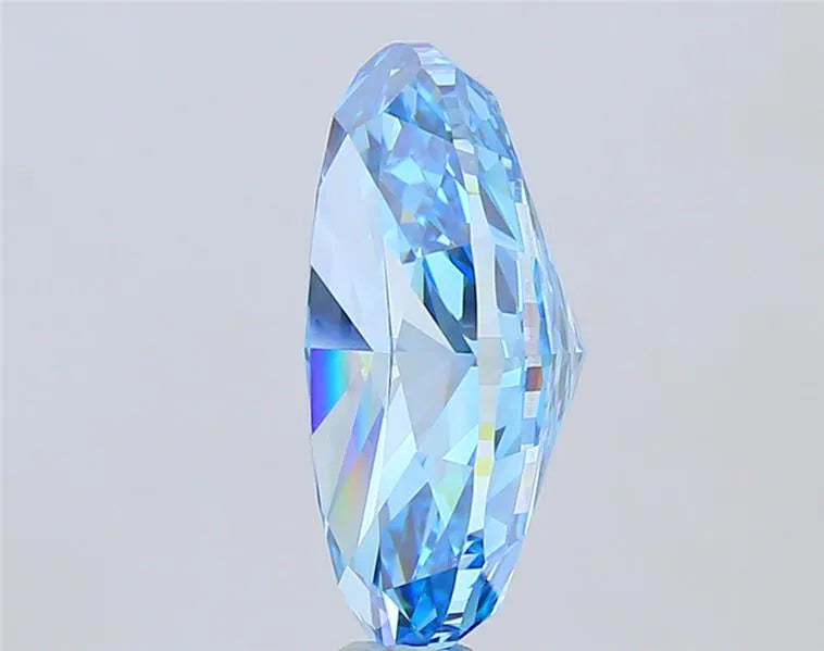 12.02ct Oval Lab Grown Diamond (Colour Fancy Vivid Blue, Clarity VS1, IGI Certified)