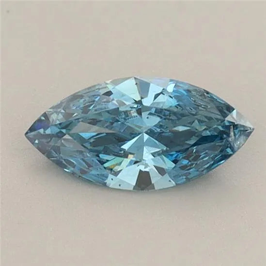 0.50ct Marquise Lab Grown Diamond (Colour Fancy Vivid Blue, Clarity SI1, IGI Certified)