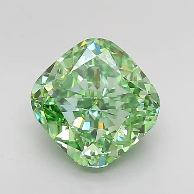 2.02ct Cushion modified Lab Grown Diamond (Colour Fancy Vivid Green, Clarity VS1, IGI Certified)