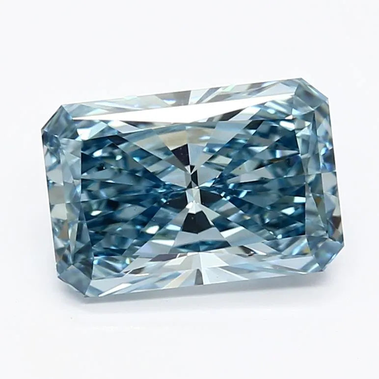 2.14ct Radiant Lab Grown Diamond (Colour Fancy Vivid Blue, Clarity VVS2, IGI Certified)
