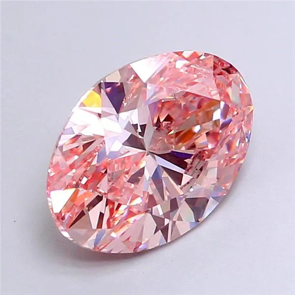 4.00ct Oval Lab Grown Diamond (Colour Fancy Vivid Pink, Clarity VS2, IGI Certified)