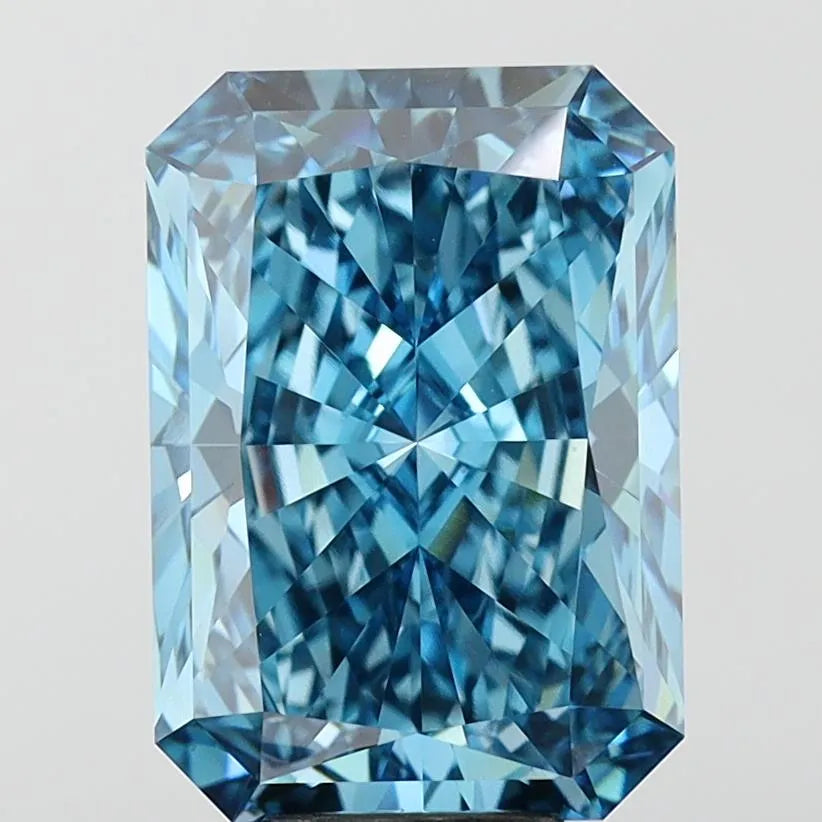 10.15ct Radiant Lab Grown Diamond (Colour Fancy Vivid Blue, Clarity VVS2, IGI Certified)