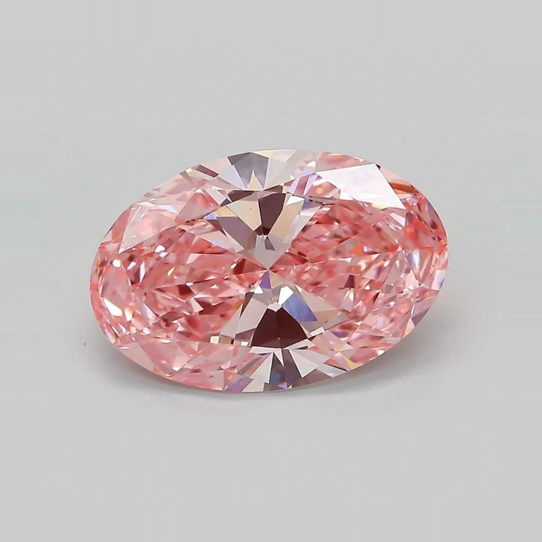 3.24ct Oval Lab Grown Diamond (Colour Fancy Vivid Pink, Clarity VS1, IGI Certified)