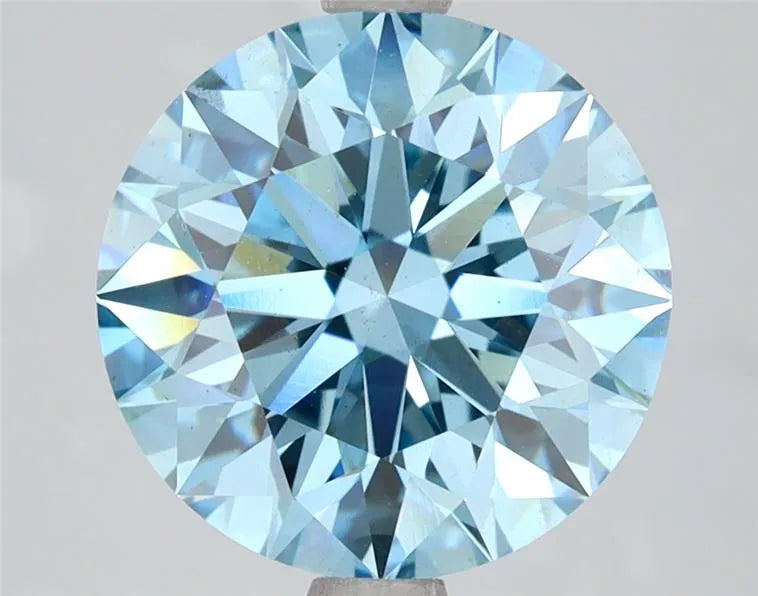 4.00ct Round Lab Grown Diamond (Colour Fancy Vivid Blue, Clarity VS1, Cut EX, IGI Certified)