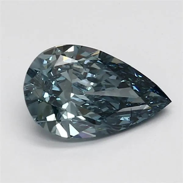 1.22ct Pear Lab Grown Diamond (Colour Fancy Vivid Blue, Clarity VVS2, IGI Certified)