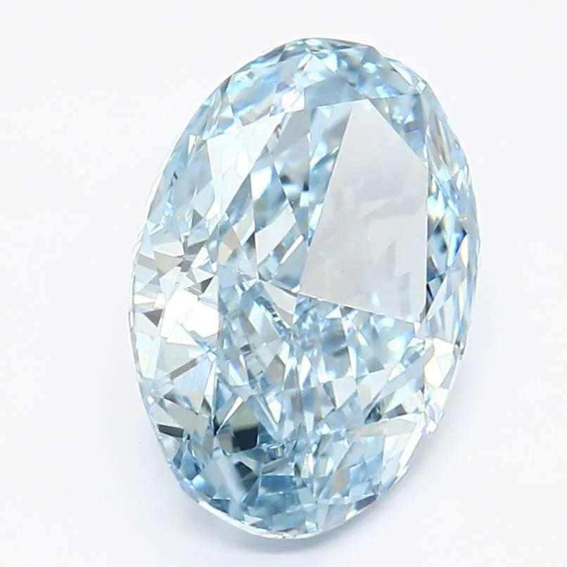 3.14ct Oval Lab Grown Diamond (Colour Fancy Vivid Blue, Clarity VVS2, IGI Certified)