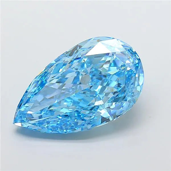 15.02ct Pear Lab Grown Diamond (Colour Fancy Vivid Blue, Clarity VS1, IGI Certified)