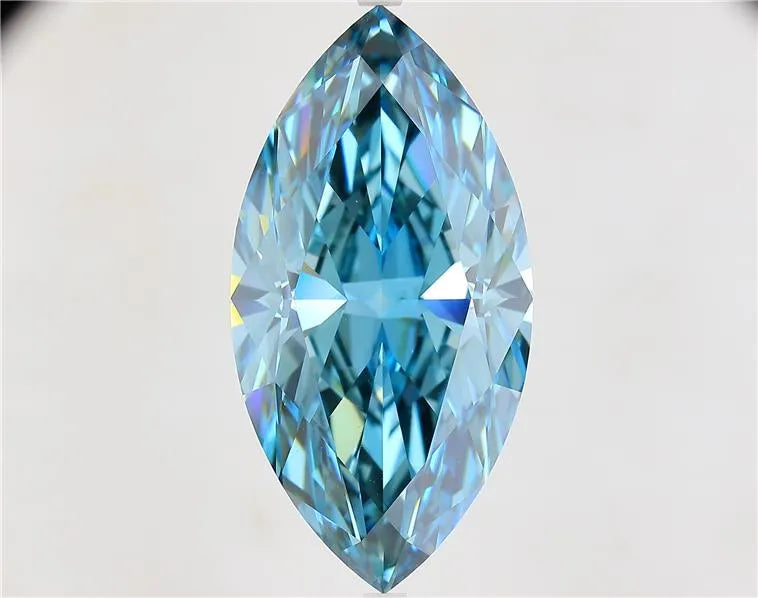 15.06ct Marquise Lab Grown Diamond (Colour Fancy Vivid Blue, Clarity VVS2, IGI Certified)